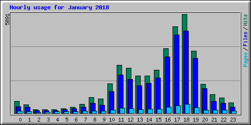 Hourly usage for January 2018