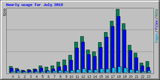 Hourly usage for July 2018