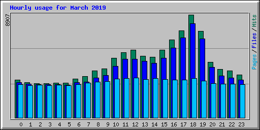 Hourly usage for March 2019
