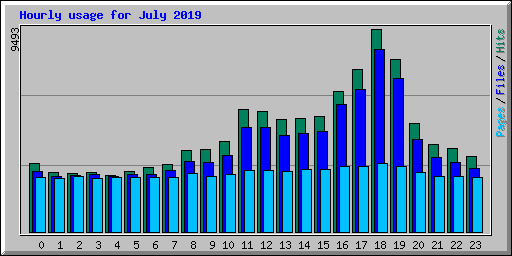 Hourly usage for July 2019