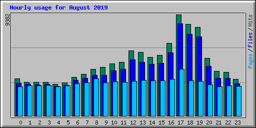 Hourly usage for August 2019