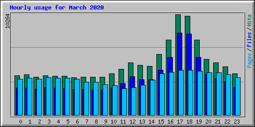 Hourly usage for March 2020